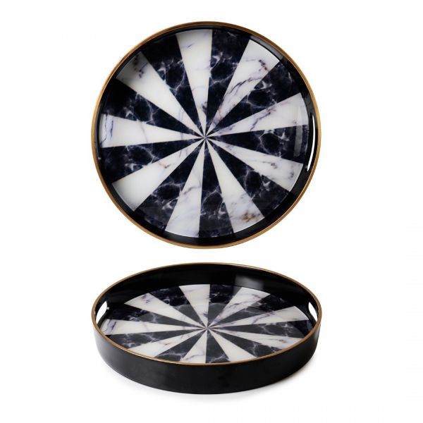 İpek Züccaciye | Siyah Beyaz Plastik Tepsi