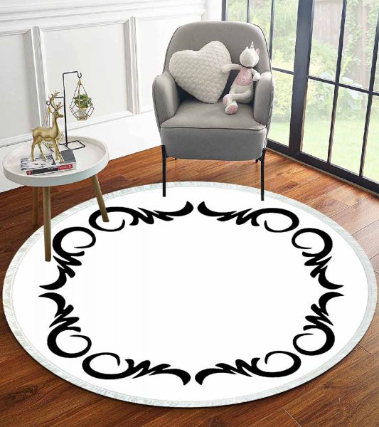 Birkilim Yuvarlak Yıkanabilir Dekoratif Halı İpeksi Kaymaz Taban | MLN-IP-YU-HT-869