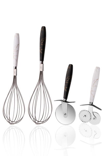 4 Piece Marble Pattern Steel Set