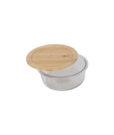 Acar | Petit contenant de rangement rond avec couvercle en bambou
