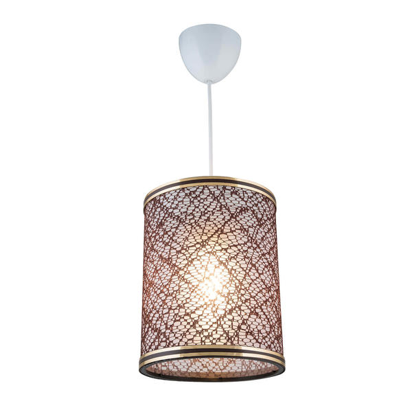 18Lik Stoff Pendelleuchte Hoop Mesh Brown