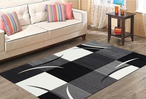 Merinos Halı Diamond Hand Curved Kare Desenli | 665-95-Grey