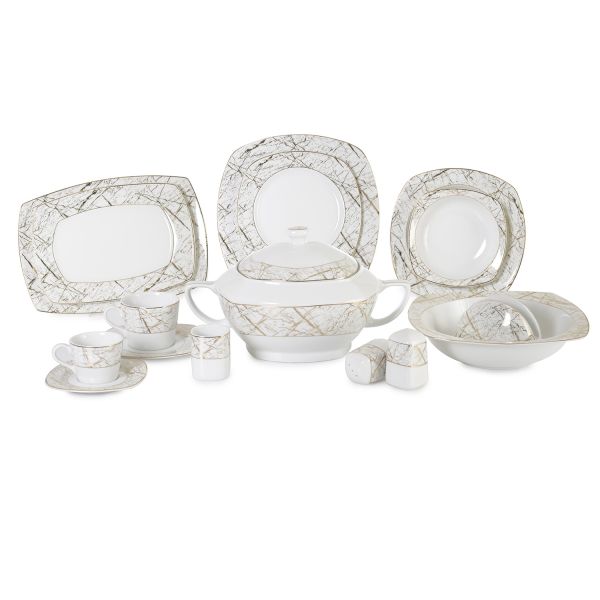 NSQ84 84PARCA # OG-6289-6773 GOLD # QUADRATISCHES ABENDESSEN TK | IPEK-60022