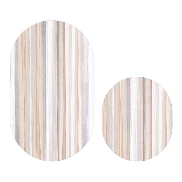 Soley Çizgiler Djt. 2 Li Oval Banyo Paspas Seti Klozet Takımı 0599 01