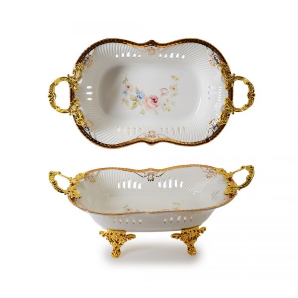 DY9101-12-3 30،5 سم أرجل معدنية بورسلين فاكهة | حرير -5507