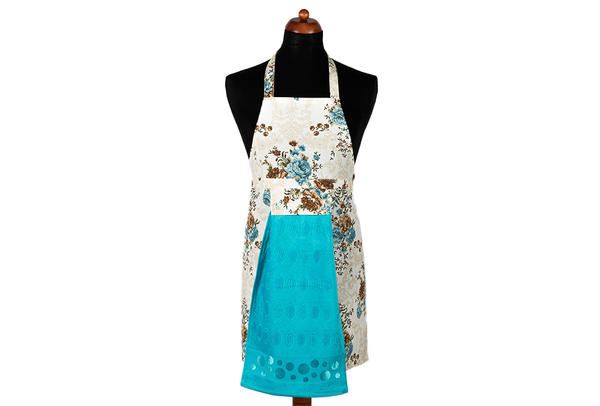 Dekonaz Mutfak Önlüğü | Turkuaz Havlu ve El Bezi Hediyeli | 73cm x 59cm
