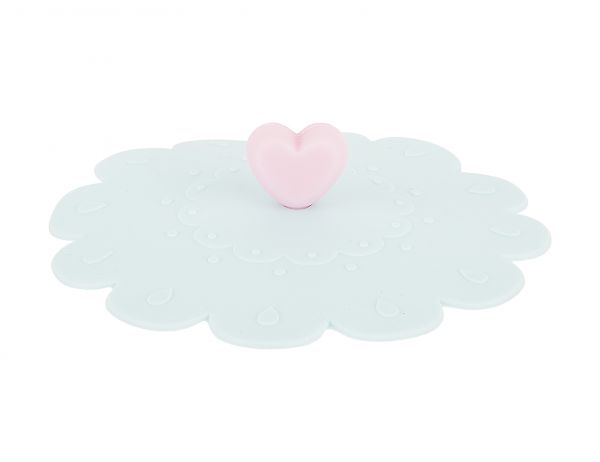 Tantitoni | Pembe-Mint Kalpli Silikon Kupa Kapağı 12 cm