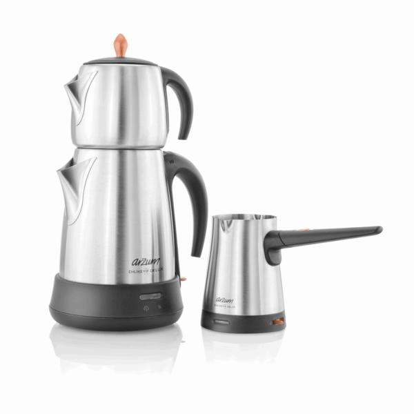 Arzum Ehlikeyif Delux Çay ve Kahve Makinesi Seti - Siyah