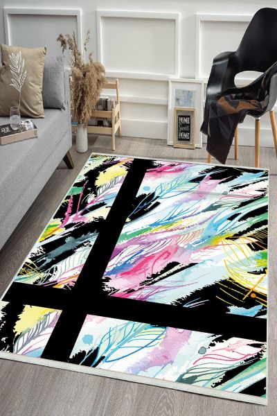 Birkilim Yıkanabilir Dekoratif Halı İpeksi Kaymaz Taban | MLN-IP-HS-502