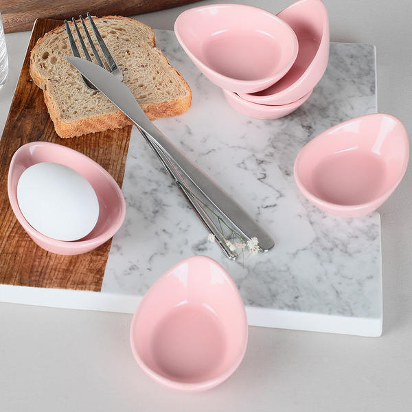 Fluffy Light Pink Egg Holder 8 Cm 6 Pieces | Keramika