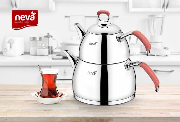 Neva Begonya Çaydanlık 3.2 L Paslanmaz Çelik | İndüksiyon | Pembe | N2508