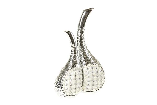 Burcu 2'li Dekoratif İnci İşlemeli Vazo