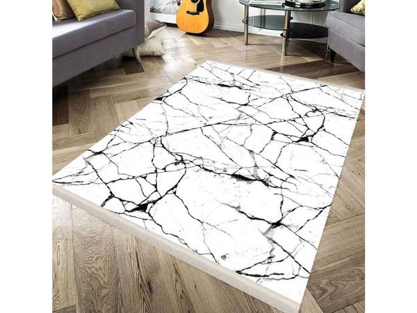 Woven Base Silky Carpet Crack Wall White 180x280 Cm