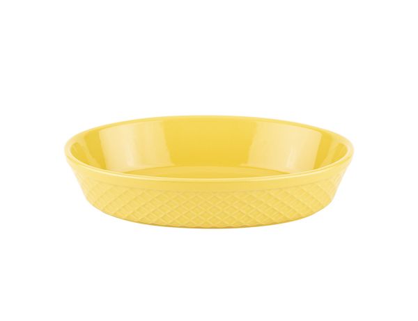 006-01-DIAMOND SERAMİK OVAL SARI FIRIN KABI 28X18.5X6CM