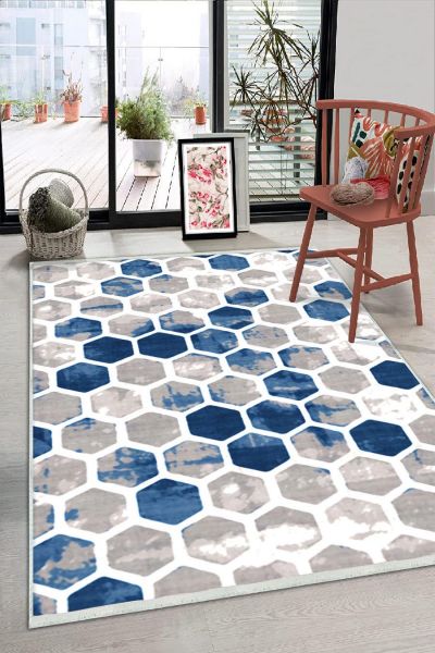 Birkilim Yıkanabilir Dekoratif Halı İpeksi Kaymaz Taban | MLN-IP-HS-214