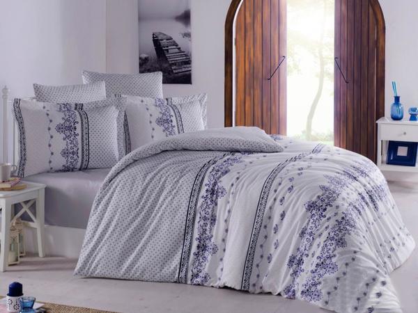 Mania Doppelschlafset Weiß Grau