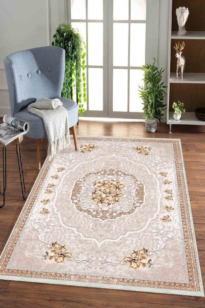Birkilim Yıkanabilir Dekoratif Halı İpeksi Kaymaz Taban | MLN-IP-HK-0167