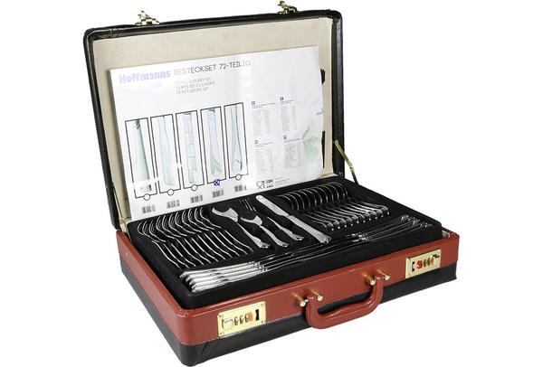 Hoffmanns 72 Parça Çatal Kaşık Bıçak Seti 12 Kişilik I Deri Bavul | 10882