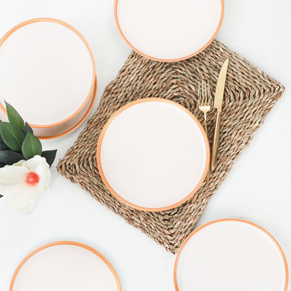 Nordic Gold Mat Krem Pasta Tabağı 22 Cm 6 Adet | Keramika