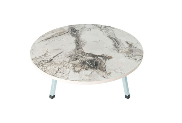 Dekonaz | Geleneksel Yer Sofrası | Masa | 60 cm | Mermer Desenli | Gri