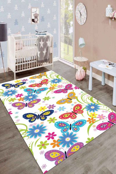 Birkilim Yıkanabilir İpeksi Kaymaz Taban Çocuk Odası Halısı | MLN-IP-SD-079