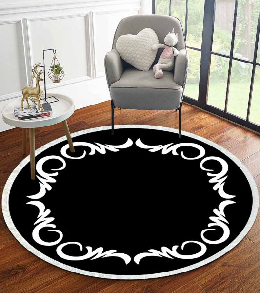 Birkilim Yuvarlak Yıkanabilir Dekoratif Halı İpeksi Kaymaz Taban | MLN-IP-YU-HT-866