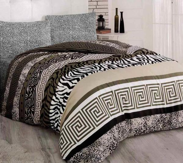 Hoffmanns Cotton Çift Kişilik Nevresim Takımı 4 Parça Zebra Bej | 60991-beige