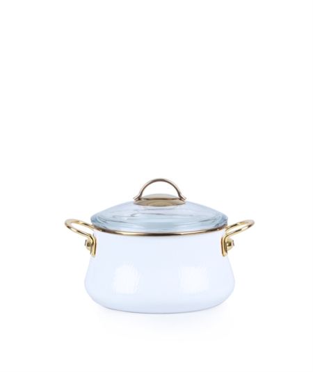 مطبخ اكار | أواني الطبخ Hüma Series 20 سم بيضاء عميقة منحنية