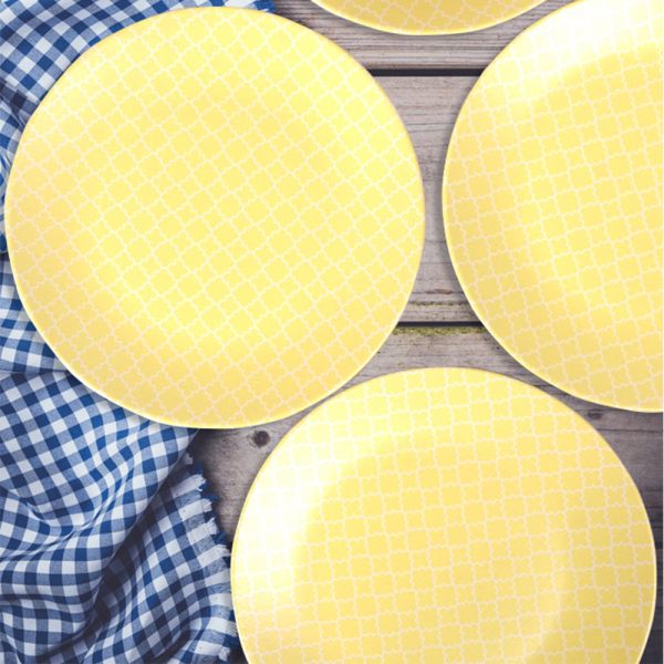 Sarı Çizgi Servis Tabağı 25 Cm 6 Adet - 17920 | Keramika