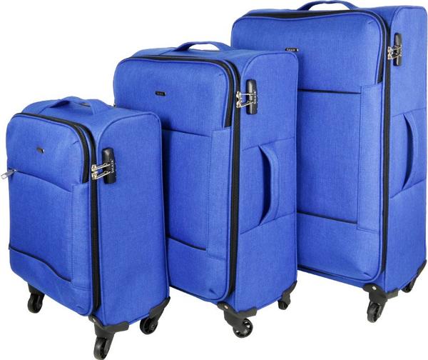 SHAIK 3'lü Somla Serisi Bavul Seti | 360° Dönen Tekerler | Şifreli Kilit | Mavi