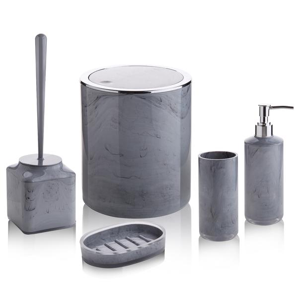 Bayev Double Print Square 5 Stück Bad Set Marmormuster