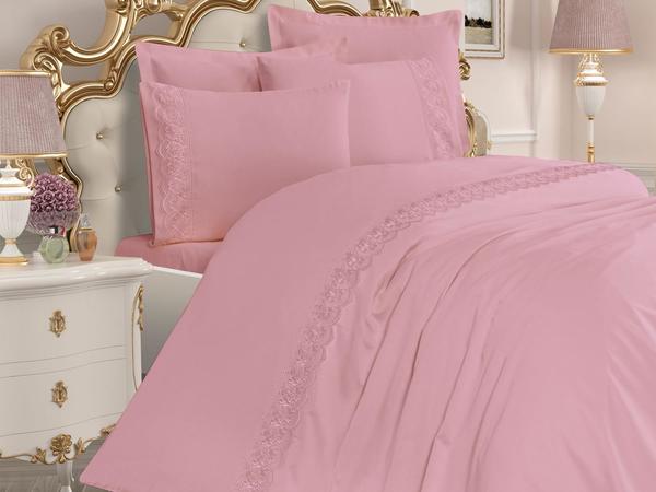 Französische Spitze Lalemzar Mitgift Bettbezug Set Pulver