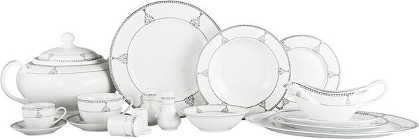 Dekonaz Mila 85 Parça Yuvarlak Porselen Yemek Takımı | 12 Kişilik