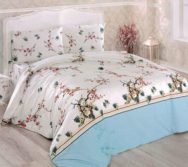 Hoffmanns Cotton Çift Kişilik Nevresim Takımı 4 Prç Kelebek Tasarımı