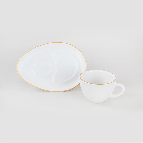 Gold Line Drip Coffee Präsentationsset 4 Stück für 2 Personen | Keramika