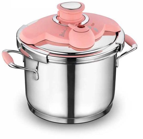 Korkmaz Flora 6 lt Pembe Düdüklü Tencere | A159-01