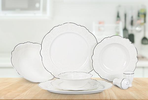 Güven Home 28 Parça Yemek Takımı | 6 Kişilik | Beyaz | GVN-08