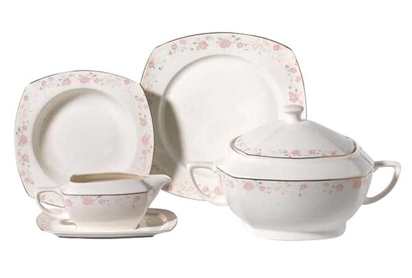 Korkmaz Moonlight Yemek Takımı | 86 Parça | 12 Kişilik | Kare | A8319