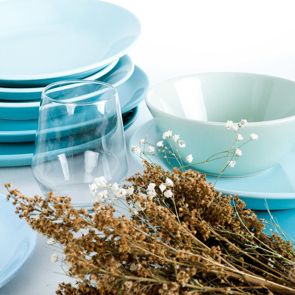 طقم عشاء Hitit Degrade تركواز 24 قطعة لـ 6 أشخاص - 424 | كيراميكا