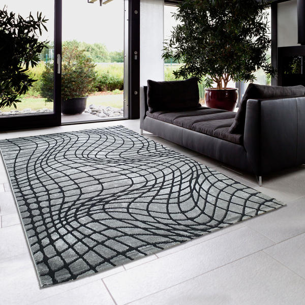 Siela | Senyo Collection | Modern Çizgi Desenli Halı | Gri | 2206-Gray