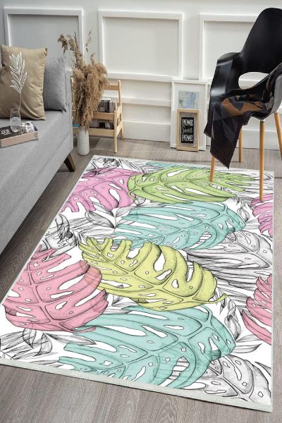 Birkilim Yıkanabilir Dekoratif Halı İpeksi Kaymaz Taban | MLN-IP-HS-378