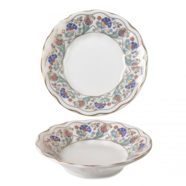 İpek | Renkli Porselen Çay Tabağı 12'li | #ARABISK3#