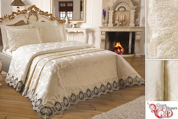 Fransız Güpürlü Karina Pike Takımı Krem