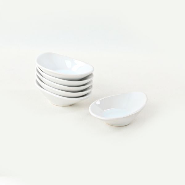 White Wave Snack- / Saucenschale 12 cm 6 Stück | Keramik