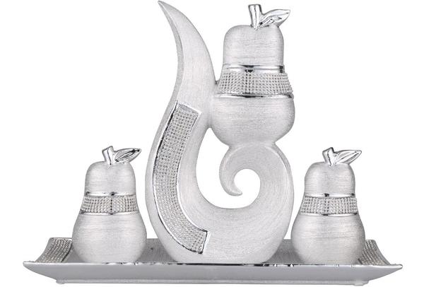Almina 3'lü Dekoratif Biblo | Al-2348-silber