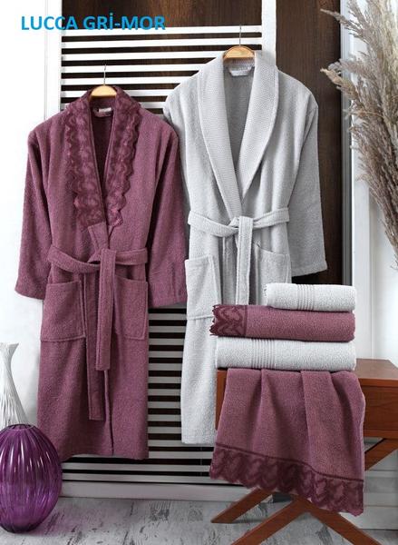 Soley Lucca Dantelli Aile Bornoz Seti Gri-Mor