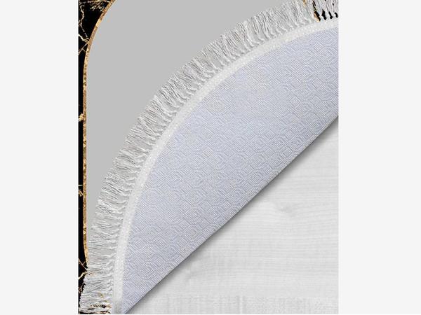 Ovales 2-teiliges Badematten-Set mit Fransen Space Grey