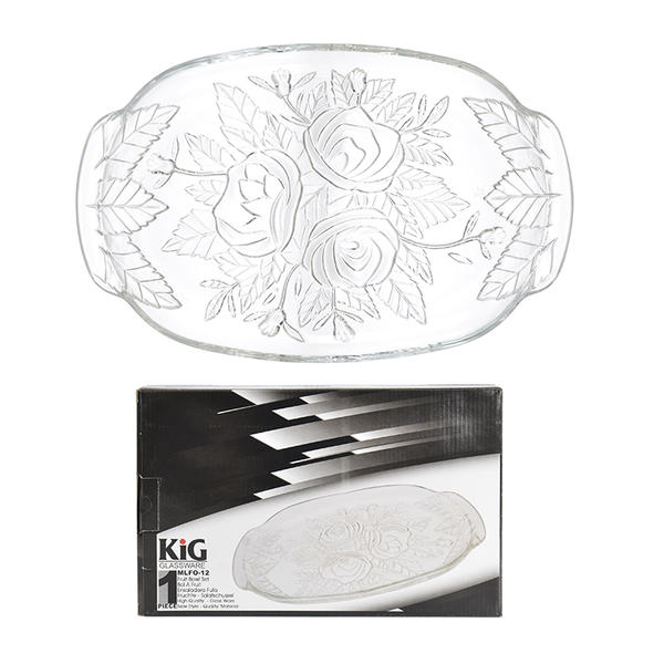 İpek Züccaciye | Şeffaf Desenli Cam Tepsi