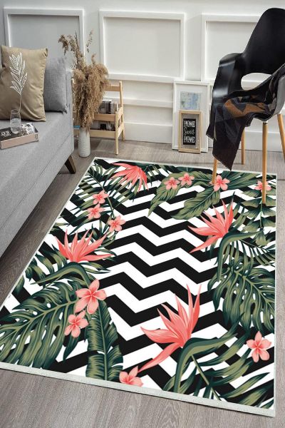 Birkilim Yıkanabilir Dekoratif Halı İpeksi Kaymaz Taban | MLN-IP-HS-436