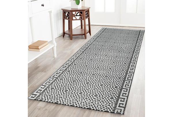 Aquamat Dekoratif Banyo Paspası | Polyester | Siyah | 65cm | Aquamat-0011